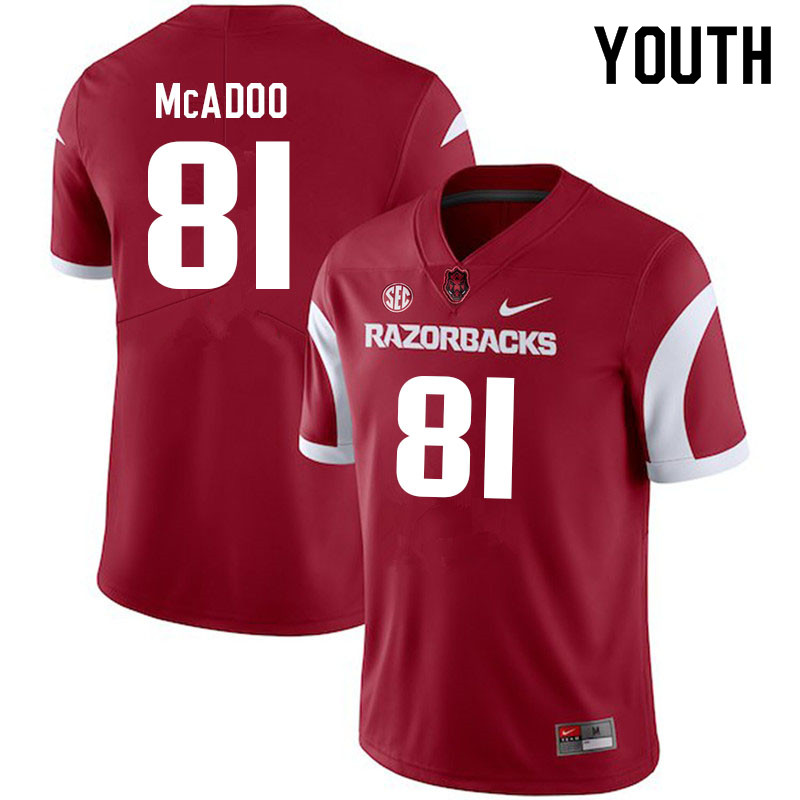 Youth #81 Quincey McAdoo Arkansas Razorbacks College Football Jerseys Sale-Cardinal